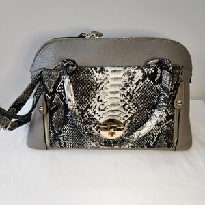 Black Rivet Gray and Black Snakeskin Women's Bag